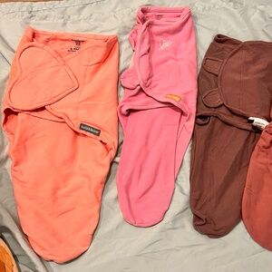 Infant girl swaddles lot of 4